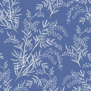 acacia pattern blue