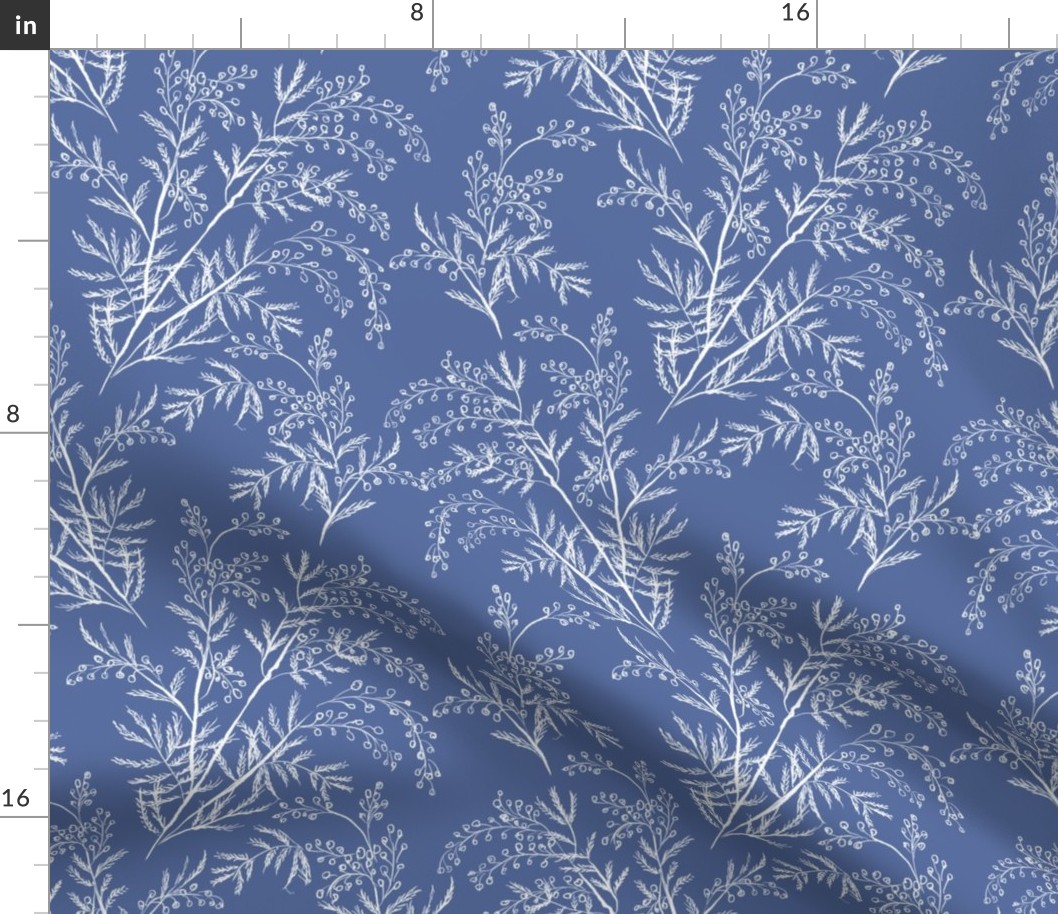 acacia pattern blue