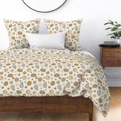 Pumpkin Floral Beige - large scale