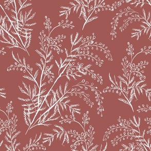 Acacia branch in dark red