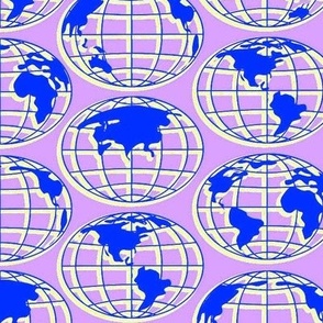 Globe - blue on lilac