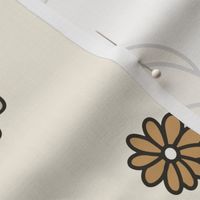 Pumpkin Floral Beige - extra large scale