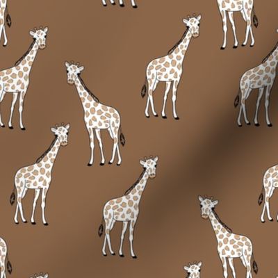 Sweet giraffe friends safari animals boho style kids design mud brown coffee