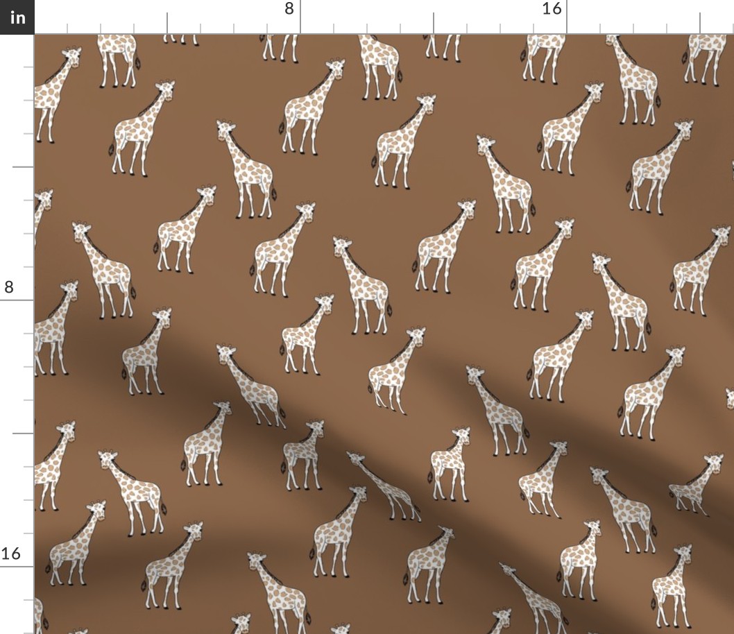 Sweet giraffe friends safari animals boho style kids design mud brown coffee