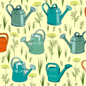 Watering Cans. Large Scale