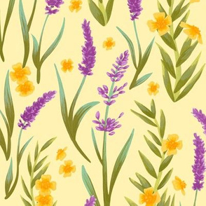 Lavender and Tarragon in Pale Yellow