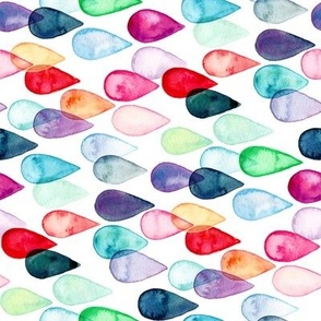 Watercolour Rainbow Drops - Small + Rotated