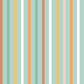 Sweet Multi Stripe - Aqua, Medium Scale