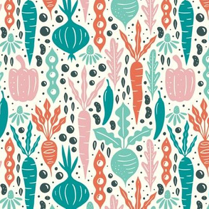 Vegetable Garden - Small Scale Pink Teal