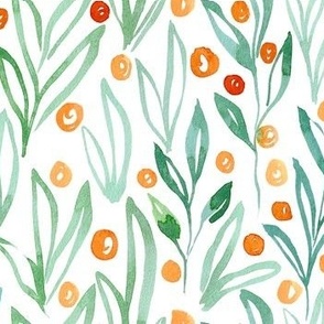 Berry Leaf Botanical | Green and Orange