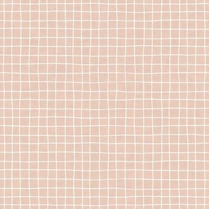 White grid on light peach