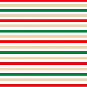 Christmas Stripes // Red, Green, Tan