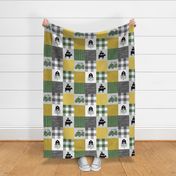 farm patchwork - green yellow and gray