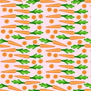 Easter carrots on pink - Micro Scale Fabric Pattern