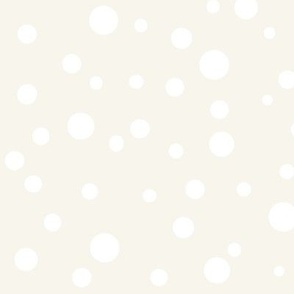  Random White polka dots on Ivory 