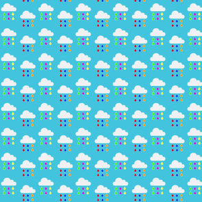 Rainbow Rain - Little Clouds in blue