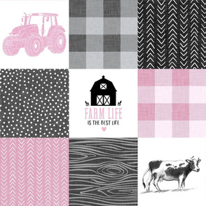 farm patchwork pink and gray