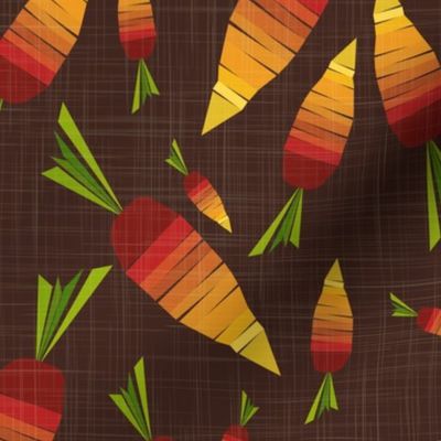 carrots - stylized veggie party - carrots fabric