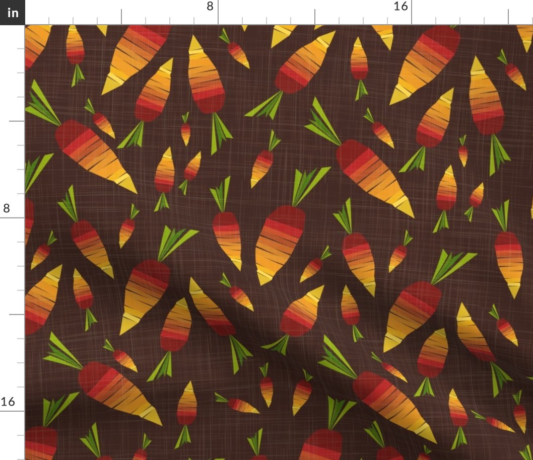 carrots - stylized veggie party - carrots fabric