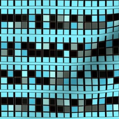 Black and Aqua Tiled Mosaic © Gingezel™ 2012