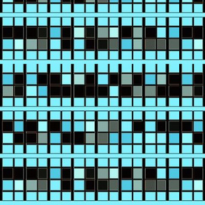 Black and Aqua Tiled Mosaic © Gingezel™ 2012