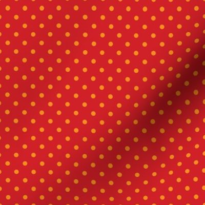 Red With Orange Polka Dots - Small (Fall Rainbow Collection)