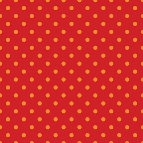 Red With Orange Polka Dots - Medium (Fall Rainbow Collection)