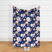 Large floral on blue