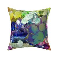 crystals grow from honeycombs, abstraction, fantasy, juicy spectral colors