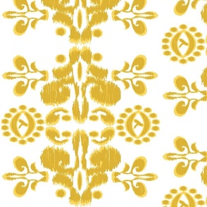 ikat yellow and white large scale