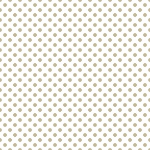 Polka Dots Taupe on White