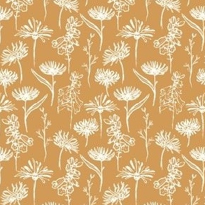 Fall Blooms - Small Mustard & cream