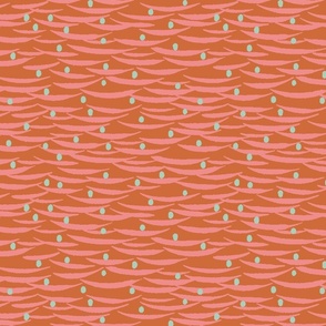 Waves and dots - Terracotta