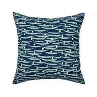 Waves and dots - Navy