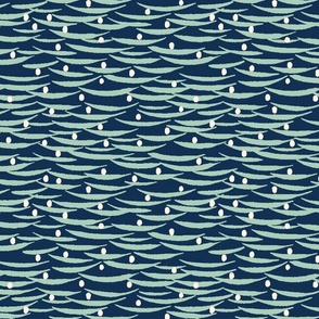 Waves and dots - Navy
