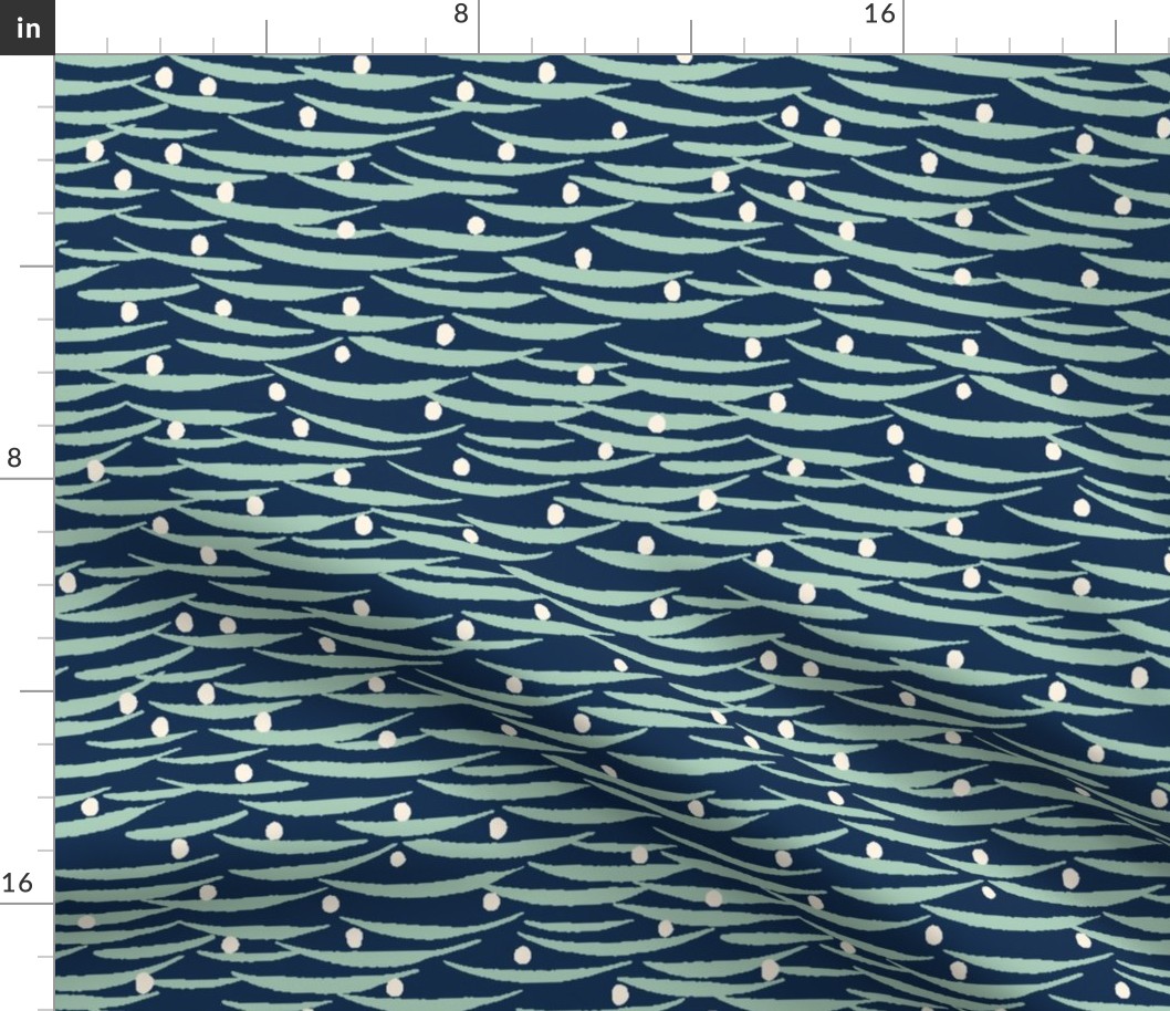 Waves and dots - Navy