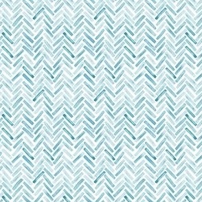 mini micro // watercolor herringbone chevron blue small scale