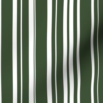 Blossoms and Leaves - dark green stripes