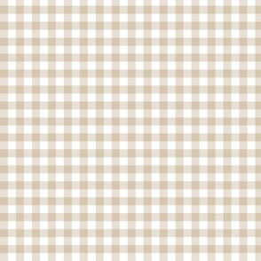 Light Brown Gingham Fabric, Wallpaper and Home Decor
