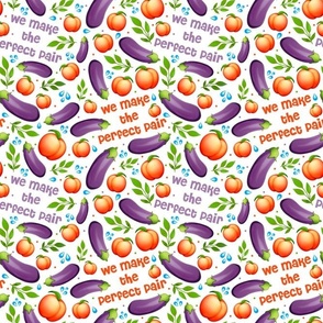 Medium Scale We Make the Perfect Pair Eggplant and Peach Emoji Funny Adult Humor