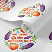 Swatch 8x8 Square Fits 6" Hoop for Embroidery or Wall Art DIY Pattern Kit Template Quilt Square We Make the Perfect Pair Peach and Eggplant Emoji Funny Adult Humor