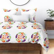 18x18 Pillow Sham Front Fat Quarter Size Makes 18" Square Cushion We Make the Perfect Pair Peach and Eggplant Emoji Funny Adult Humor