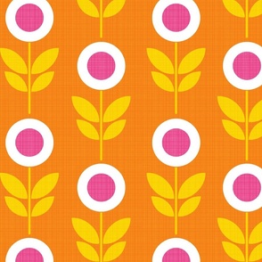 Mod Flowers Orange Magenta