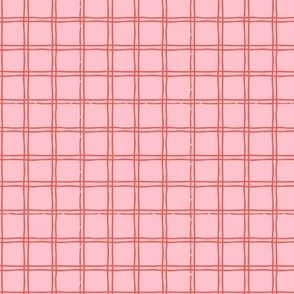 Checkered / Red on pink / Large scale