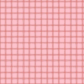 Checkered / Red on pink / Medium scale