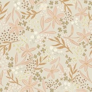 Vintage Flower Fields - Medium eggshell