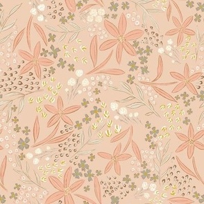 Vintage Flower Fields - Medium baby pink