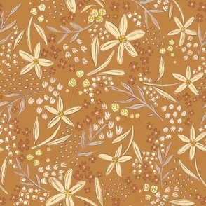 Vintage Flower Fields - Medium copper