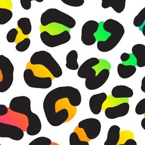 Leopard Print in Bright Rainbow Gradient (Large Size)