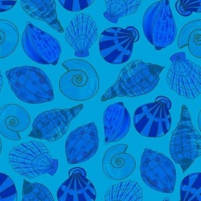 Blue seashells pattern